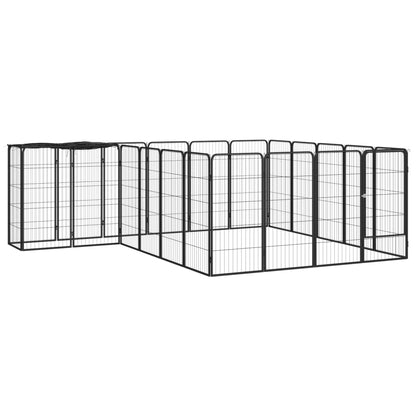 NNEVL 22-Panel Dog Playpen Black 50x100 cm Powder-coated Steel