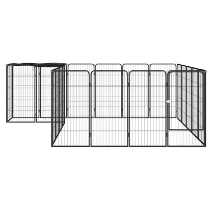 NNEVL 22-Panel Dog Playpen Black 50x100 cm Powder-coated Steel