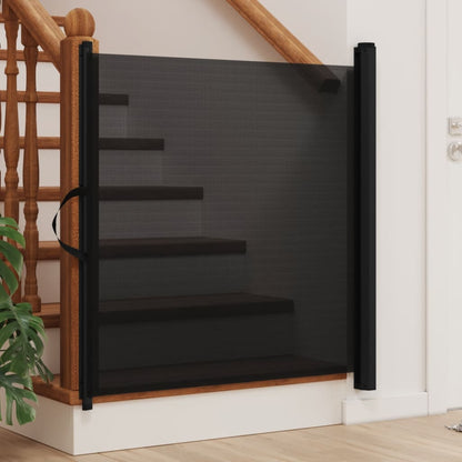 NNEVL Retractable Pet Gate Black 82.5x125 cm