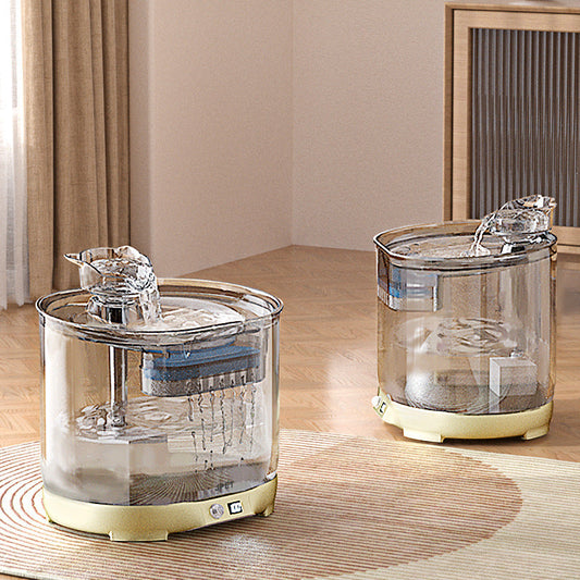 NNEDSZ 5000mAh Intelligent Charging Pet Water Fountain with Dual Flow Modes and Timer 2.2L